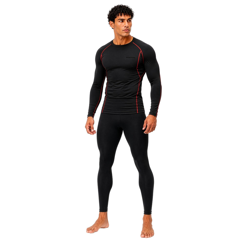 DEVOPS 3 Pack Men's Cool Dry Compression Baselayer Long Sleeve Shirts Top