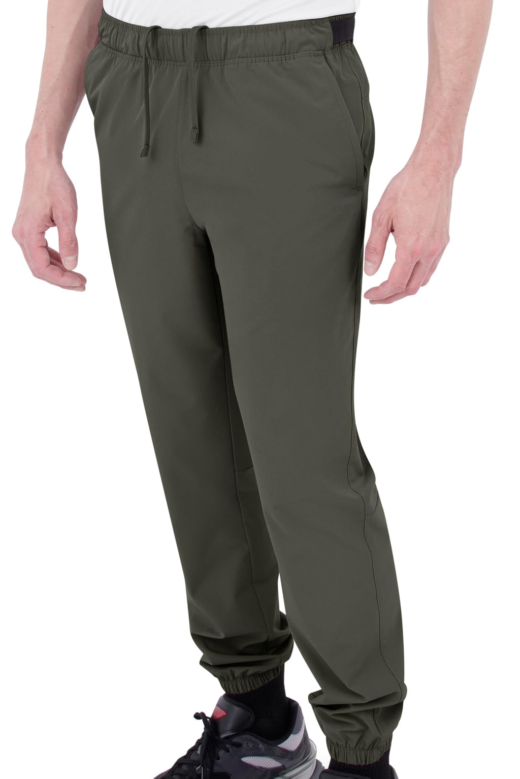 Skora Men's Woven Stretch Running Joggers with Back Zip and Side Pockets