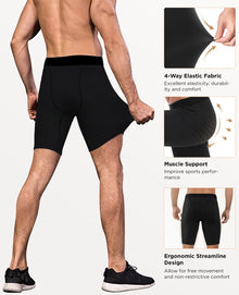 Niksa Men’s 2/3-Pack Athletic Compression Workout Shorts