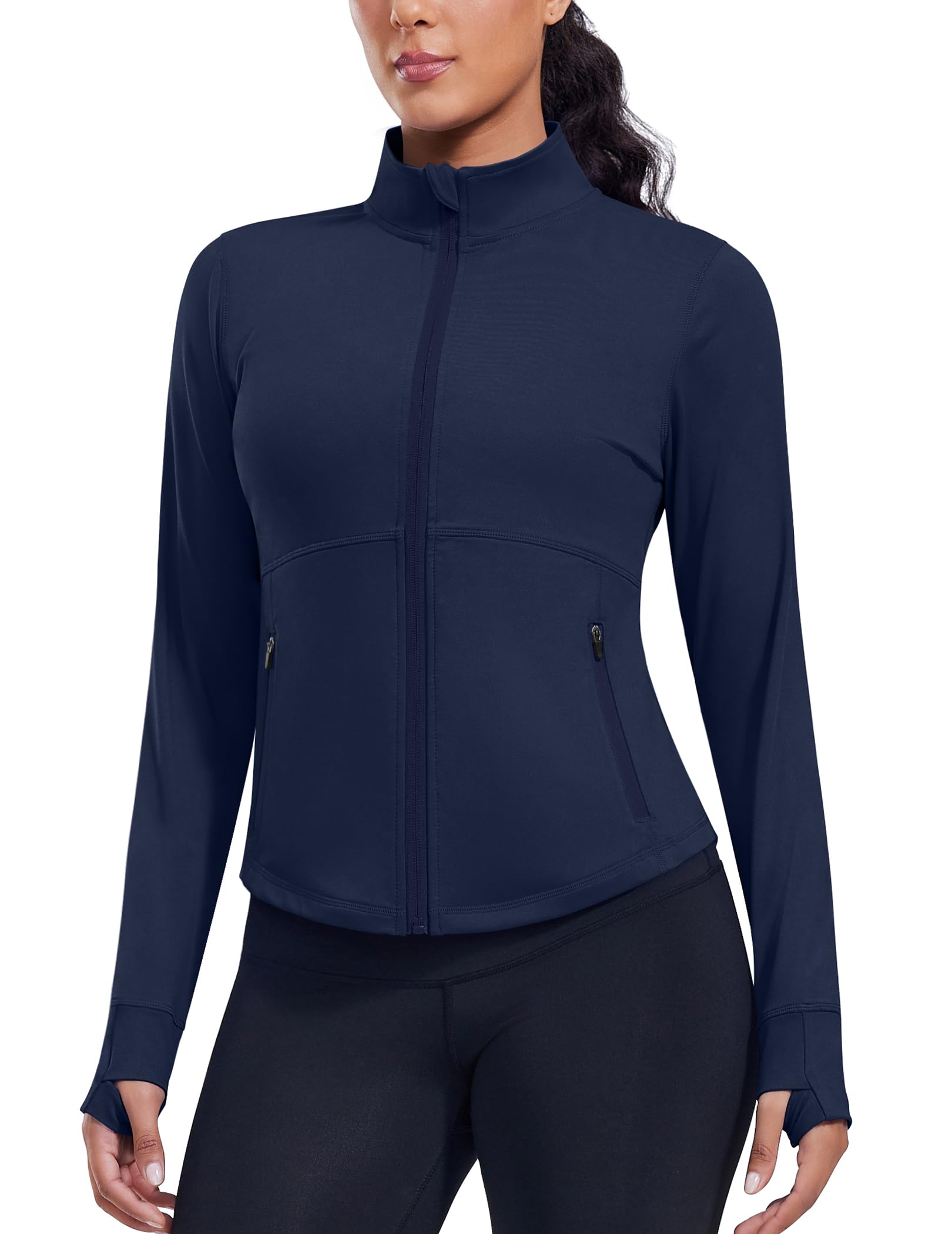 PINSPARK Women’s Cropped Lightweight Full-Zip Running Jacket