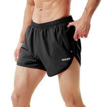 TENJOY Men’s 3-Inch Athletic Running Shorts with Zipper Pocket