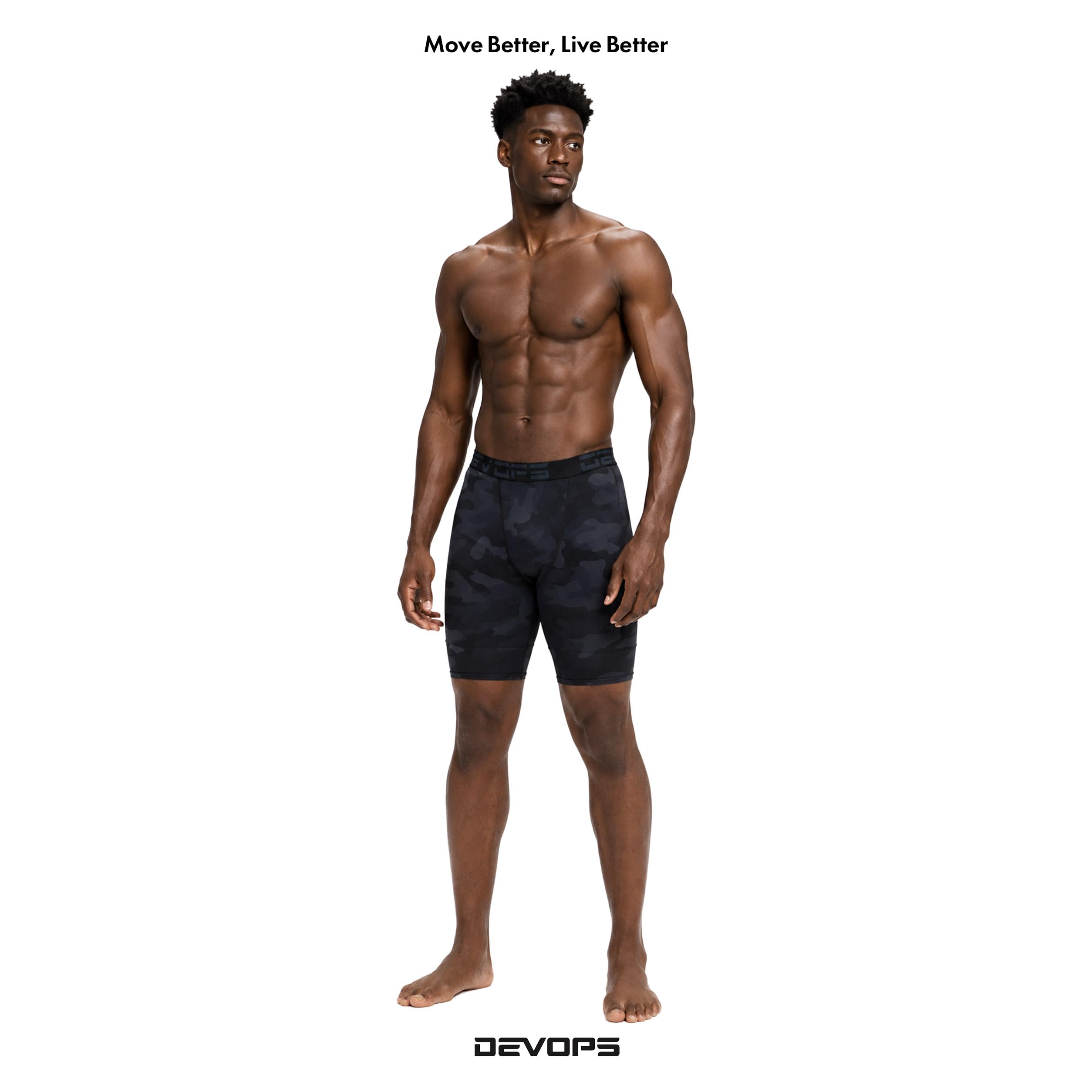 DEVOPS 3 or 5 Pack Men's Compression Shorts with Pocket/Non-Pocket