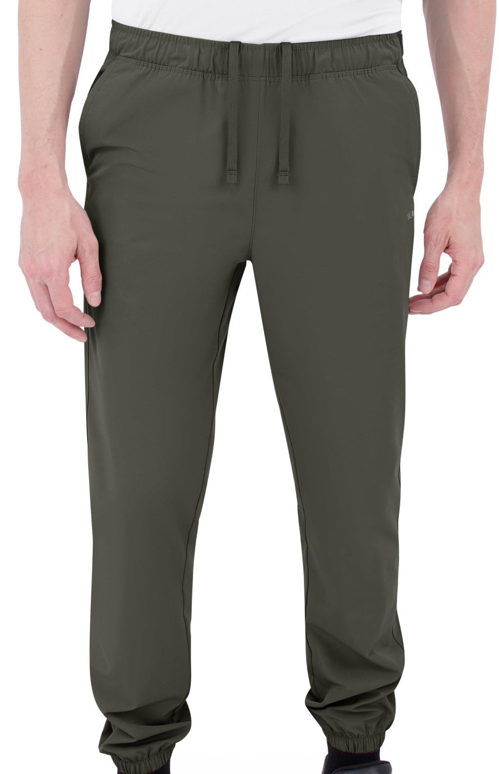 Skora Men's Woven Stretch Running Joggers with Back Zip and Side Pockets
