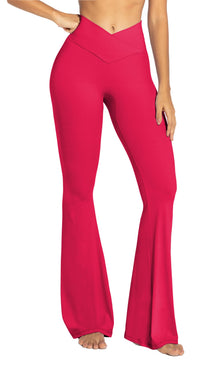 Sunzel Women’s Crossover High-Waist Flare Yoga Leggings