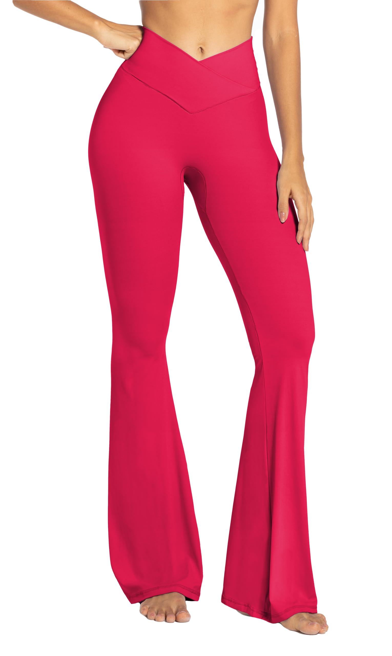 Sunzel Women’s Crossover High-Waist Flare Yoga Leggings