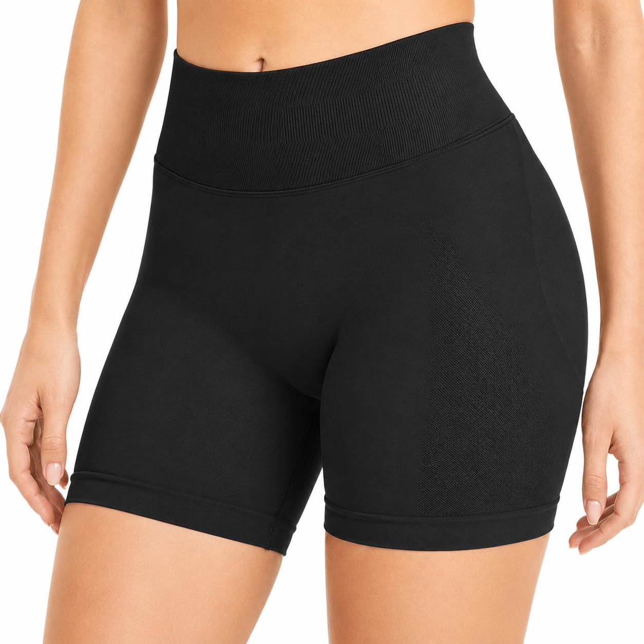 Women’s High Waisted Yoga Shorts, Stretch Workout Biker Shorts for Gym, Running, Pilates and Casual Wear, Black