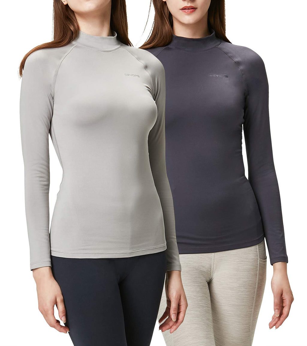 DEVOPS Women’s 2-Pack Thermal Turtleneck Compression Tops