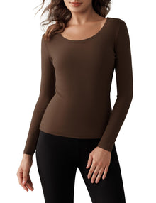 Bonneuitbebe Women’s Fleece-Lined Thermal Long-Sleeve Shirt