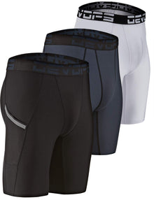 DEVOPS Men’s 3/5-Pack Compression Shorts with Optional Pockets