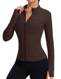 Rapbin Women’s Slim-Fit Full-Zip Workout Jacket with Thumb Holes