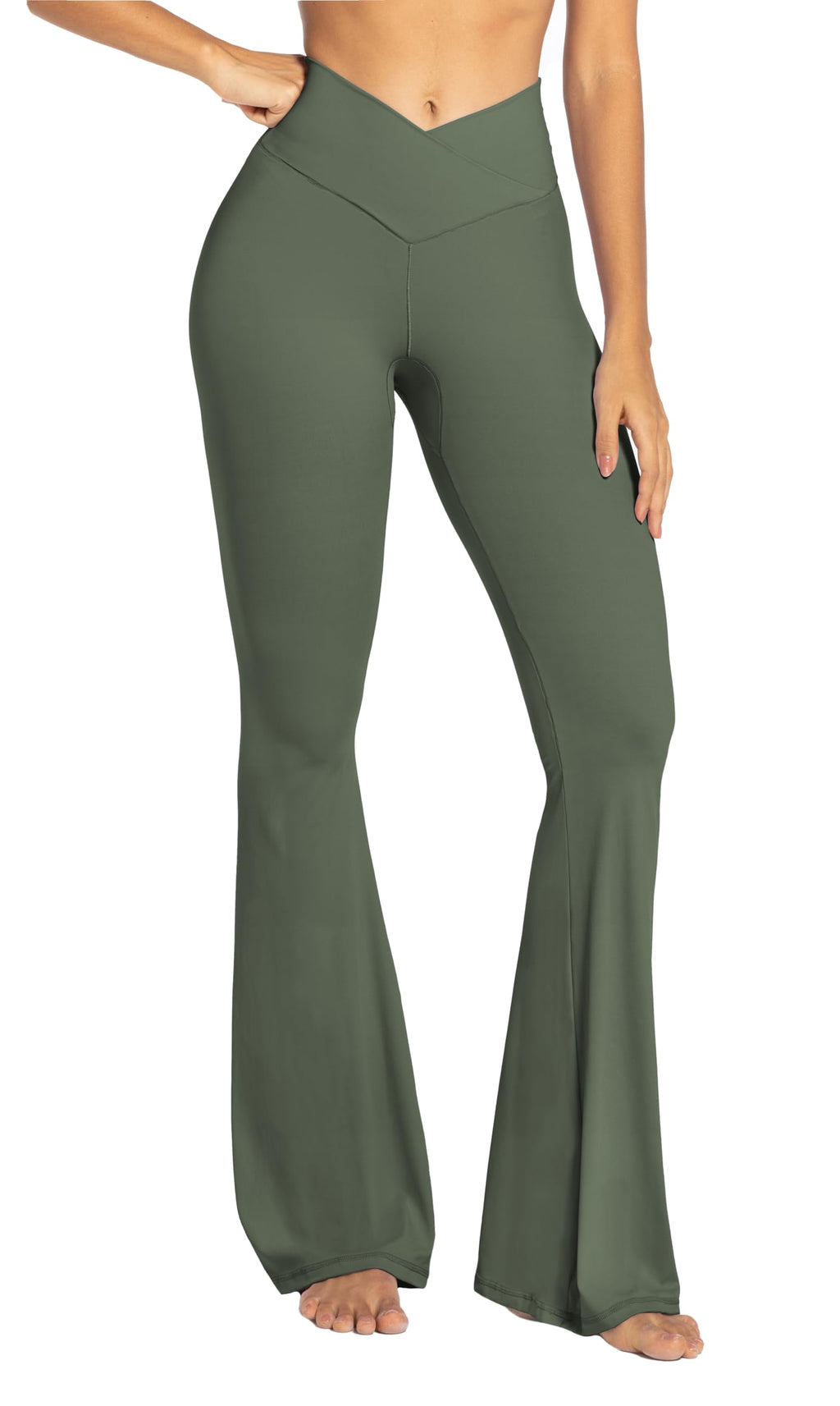 Sunzel Women’s Crossover High-Waist Flare Yoga Leggings