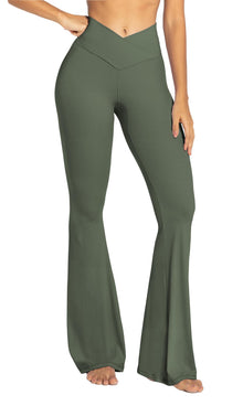 Sunzel Women’s Crossover High-Waist Flare Yoga Leggings
