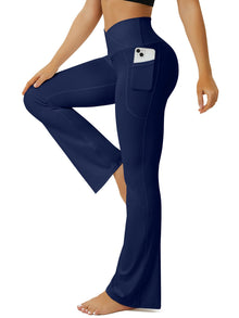 FOHOFO Women’s Crossover High-Waist Flare Yoga Pants