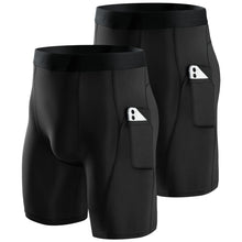 Niksa Men’s 2/3-Pack Athletic Compression Workout Shorts