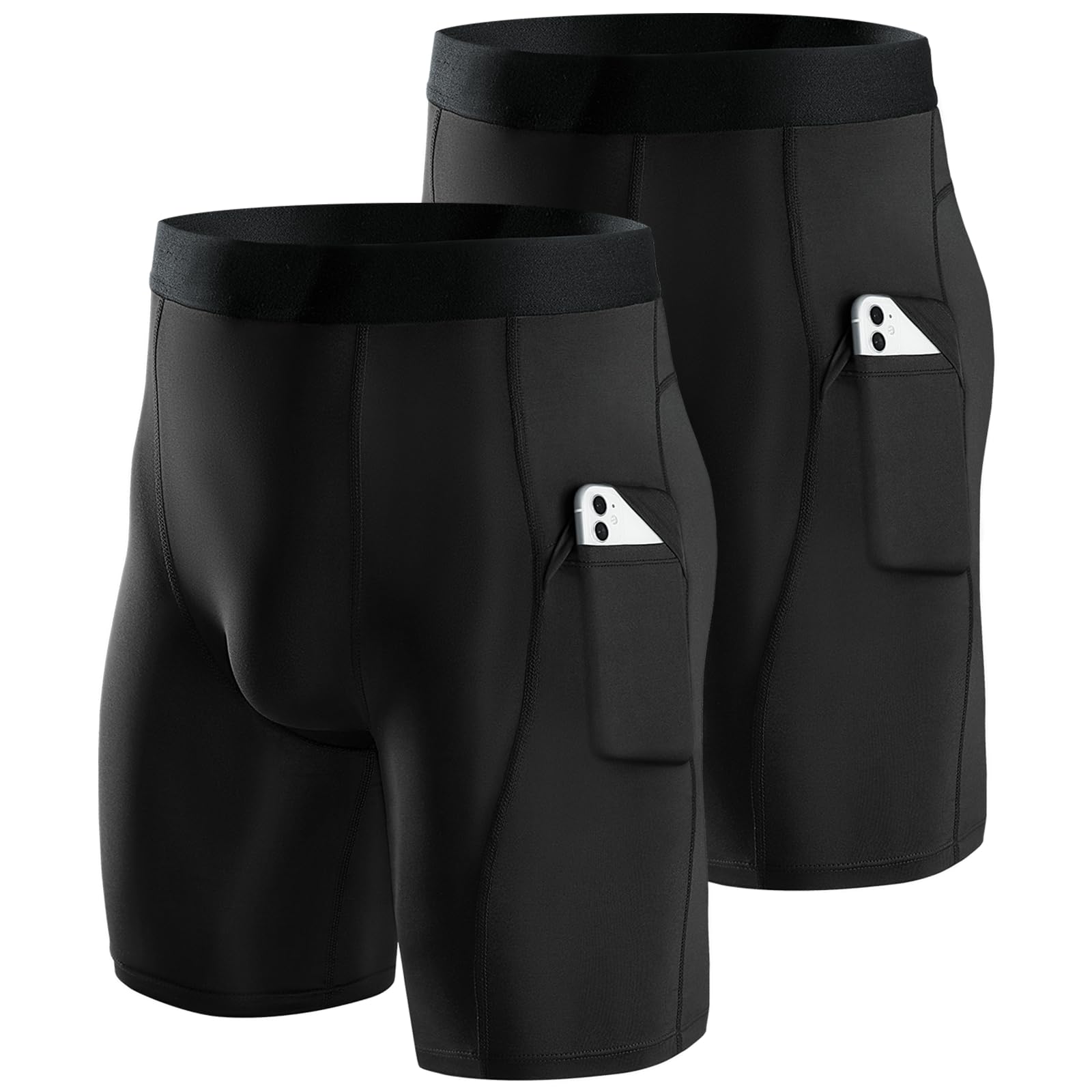 Niksa Compression Shorts Men 2/3 Pack, Compression Underwear for Men Athletic Shorts, Running Workout Fitness Shorts
