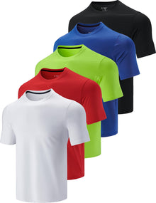 Men’s 5-Pack Quick-Dry Athletic Training T-Shirts