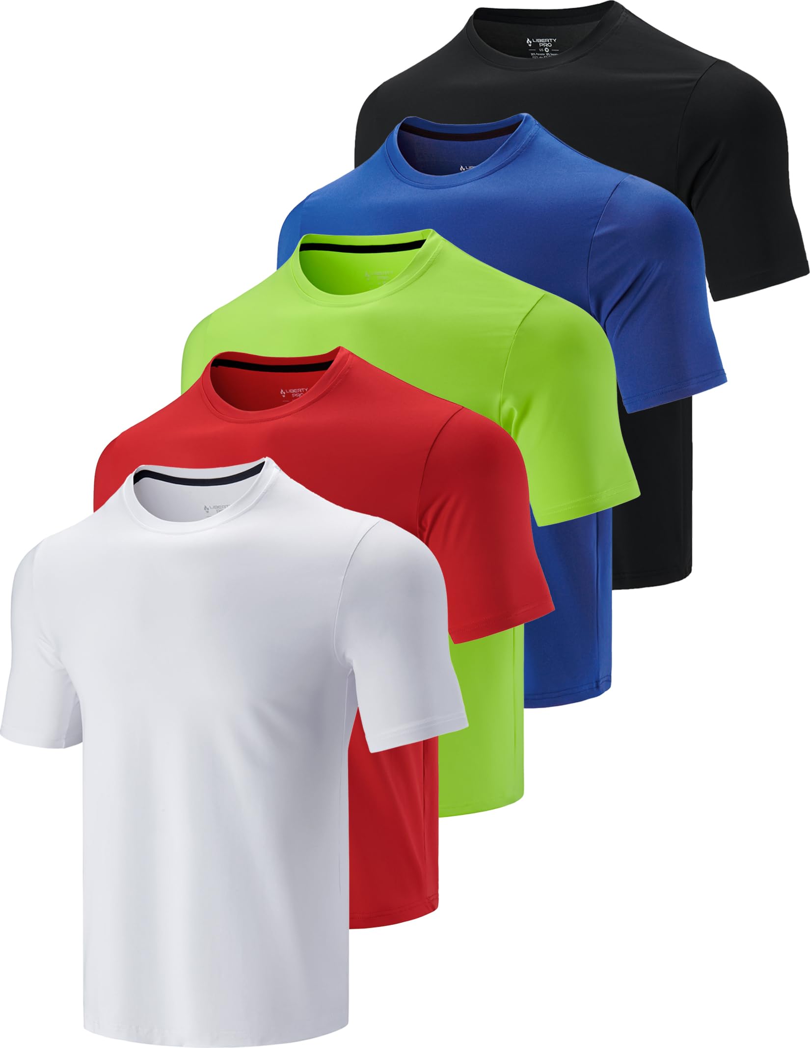 Men’s 5-Pack Quick-Dry Athletic Training T-Shirts