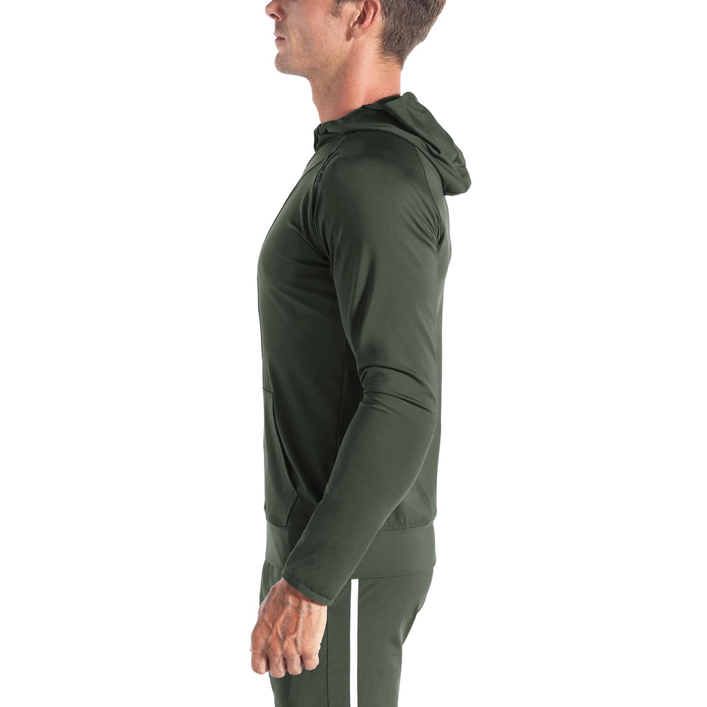 BROKIG Men’s Windbreak Running Jacket with Zip-Up Hood