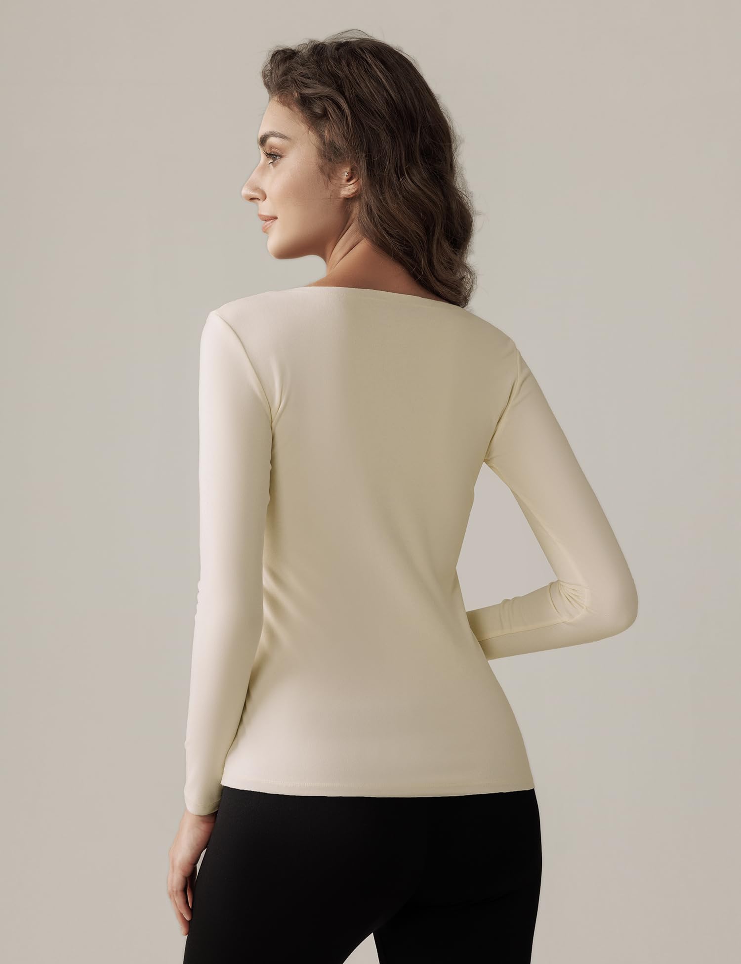 Bonneuitbebe Women’s Fleece-Lined Thermal Long-Sleeve Shirt