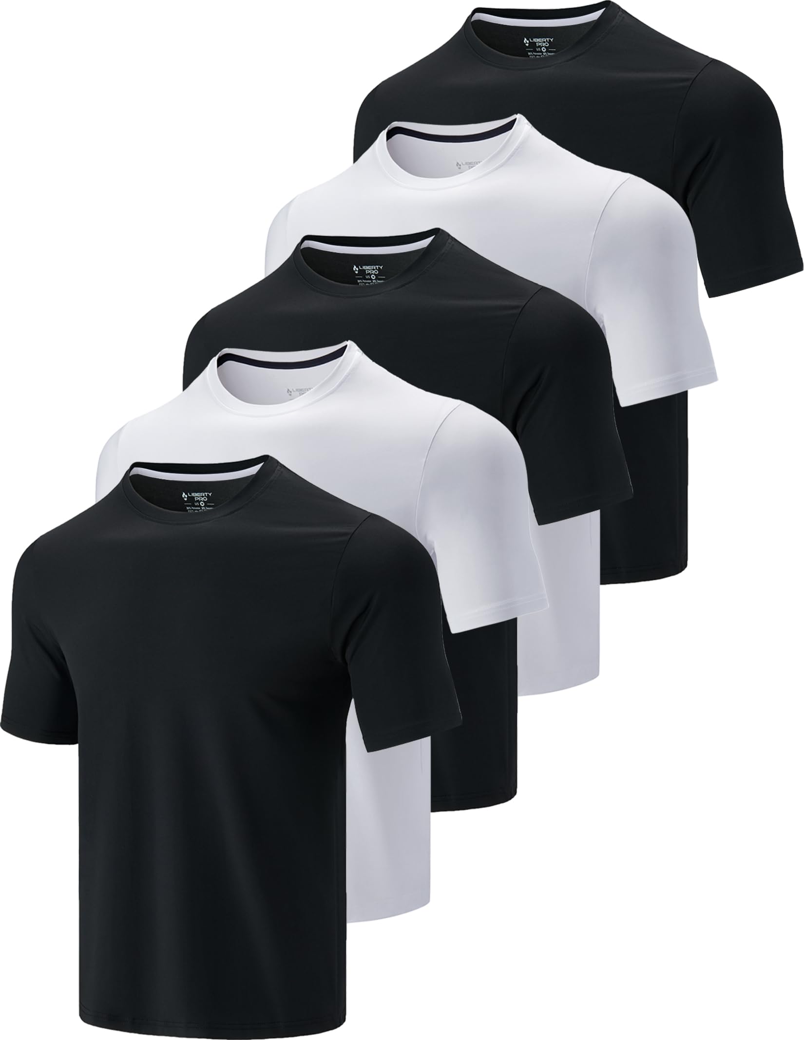 Men’s 5-Pack Quick-Dry Athletic Training T-Shirts