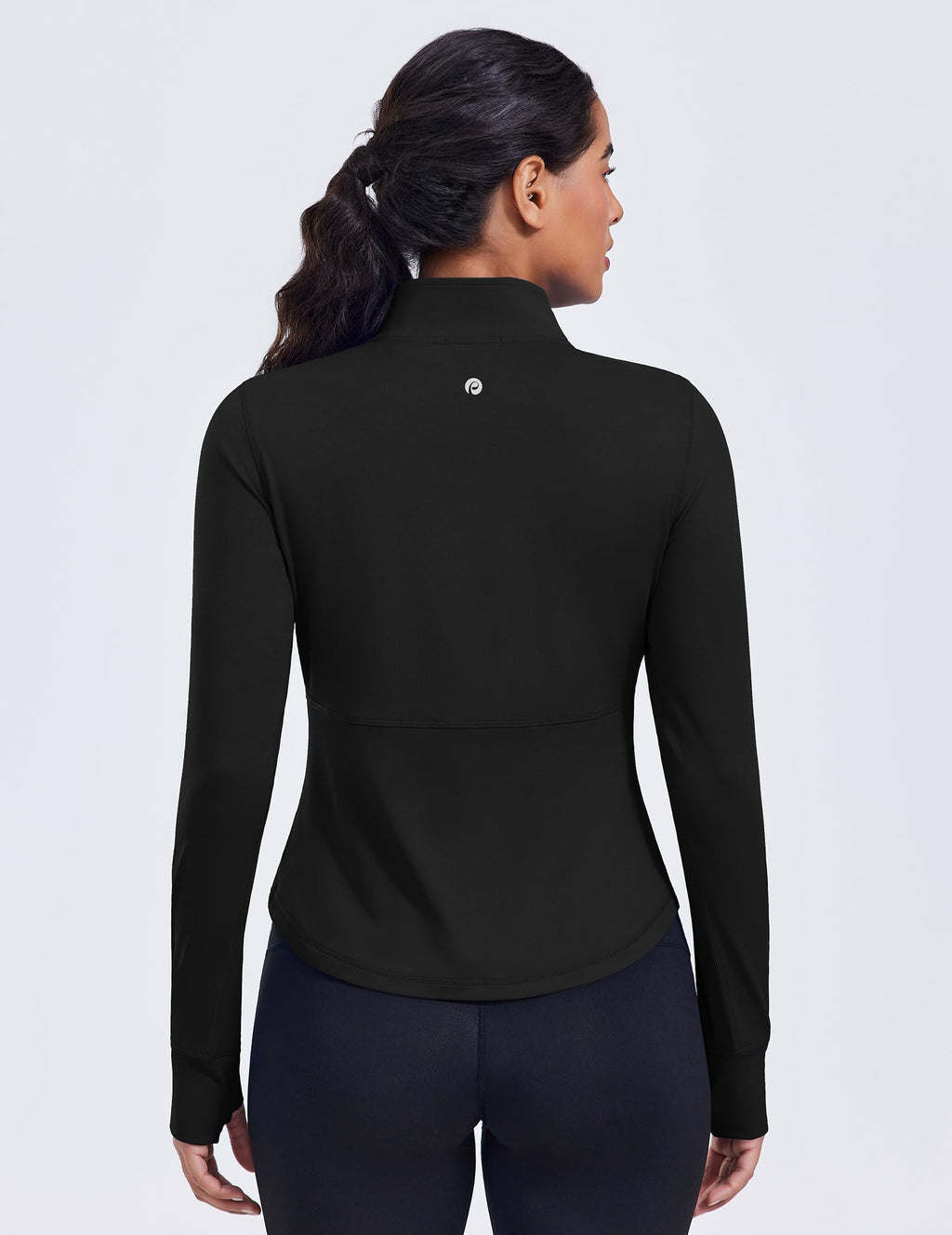 PINSPARK Women’s Cropped Lightweight Full-Zip Running Jacket