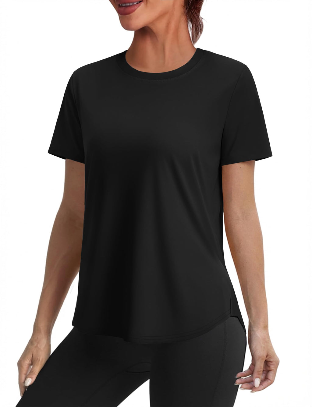 Alaroo Womens Workout Tops Sun Protection Running Pliates Athletic Lightweight Short Sleeve Tops for Women Fitness Clothing