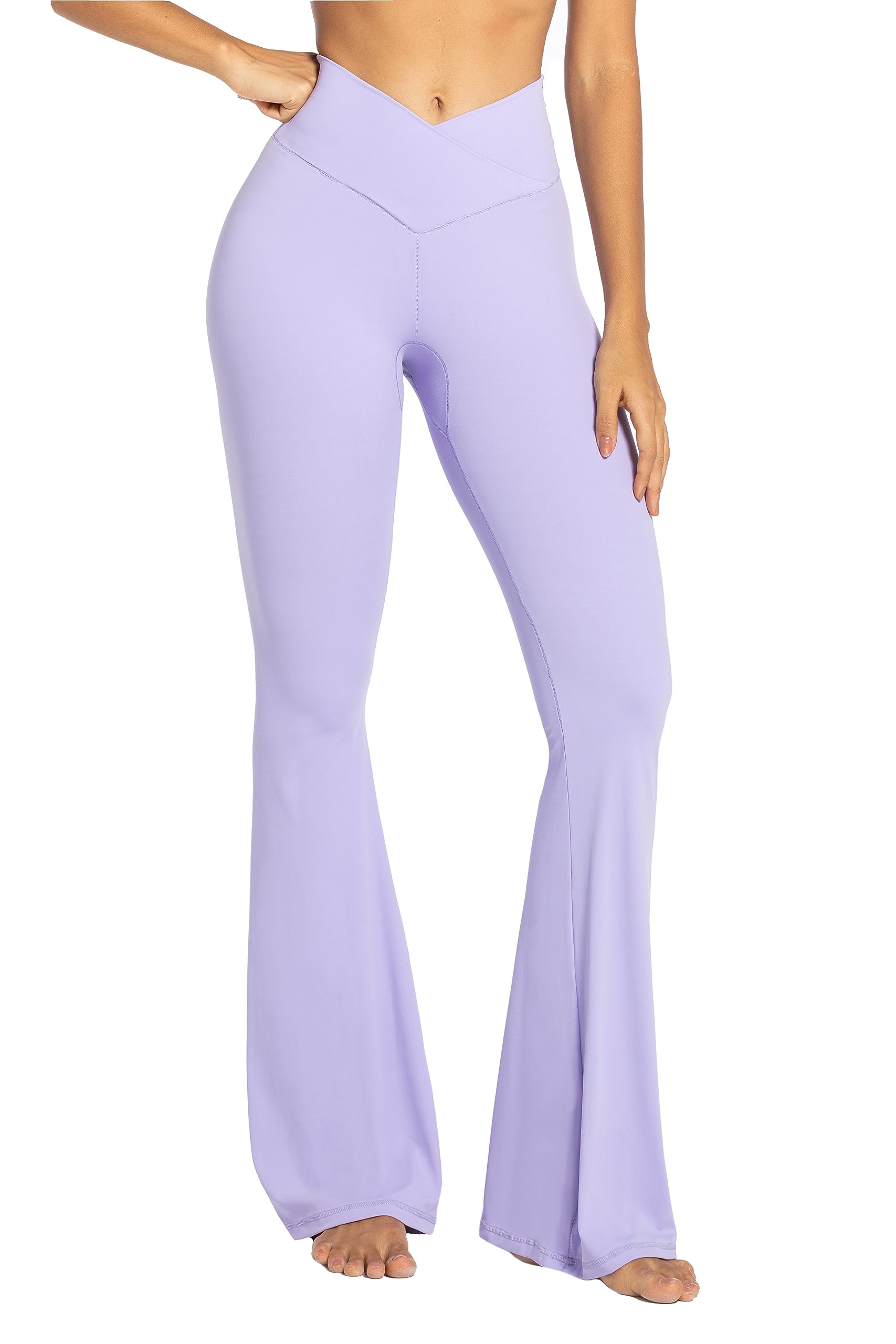 Sunzel Women’s Crossover High-Waist Flare Yoga Leggings