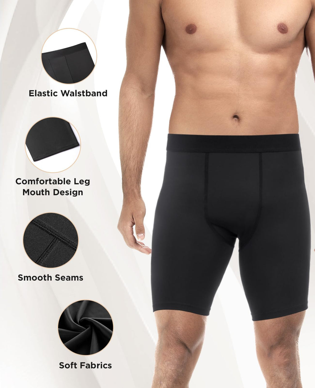 Niksa Compression Shorts Men 2/3 Pack, Compression Underwear for Men Athletic Shorts, Running Workout Fitness Shorts