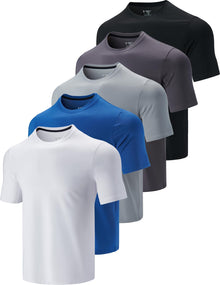 Men’s 5-Pack Quick-Dry Athletic Training T-Shirts