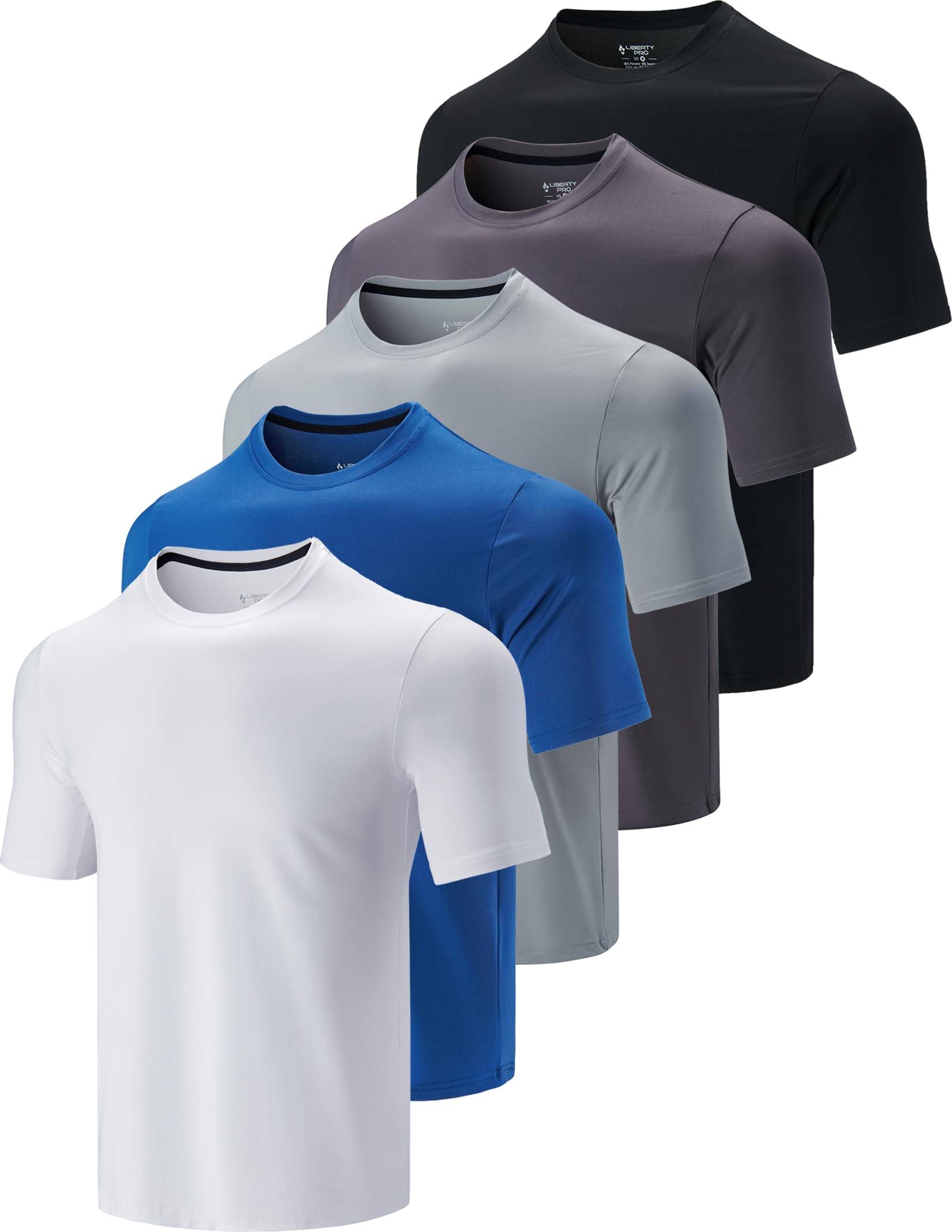 Men’s 5-Pack Quick-Dry Athletic Training T-Shirts