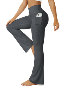 FOHOFO Women’s Crossover High-Waist Flare Yoga Pants