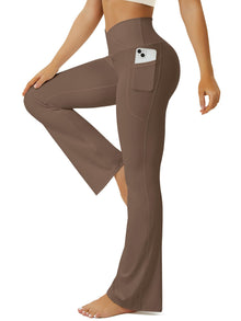 FOHOFO Women’s Crossover High-Waist Flare Yoga Pants