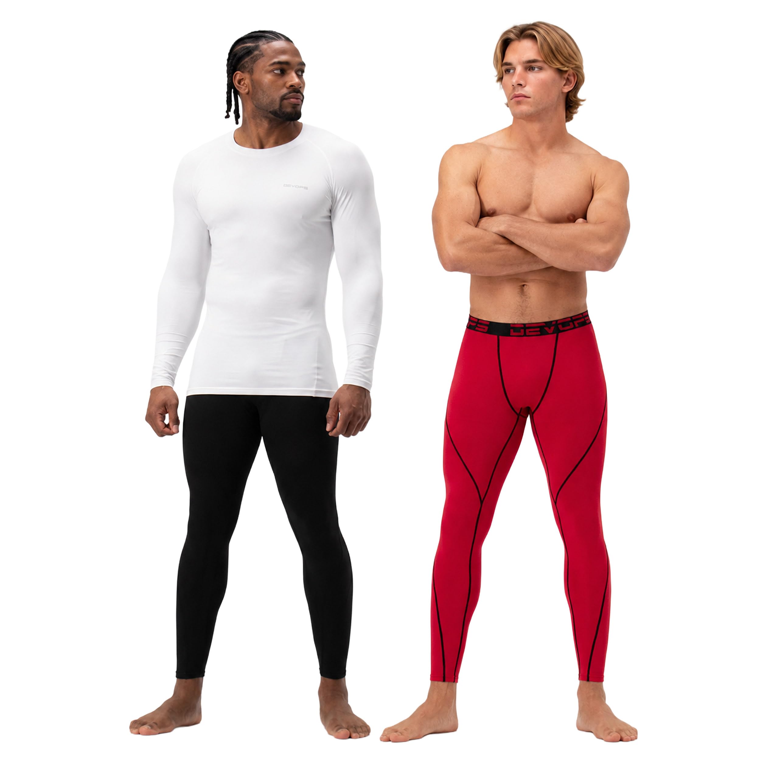 DEVOPS Men’s Fleece Thermal Compression Base Layer Pants