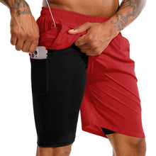 TENJOY Men’s 2-in-1 Quick-Dry Running Shorts with Phone Pockets
