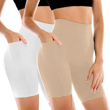 Leafigure Women’s 2-Pack 6-Inch Biker Shorts with Pockets