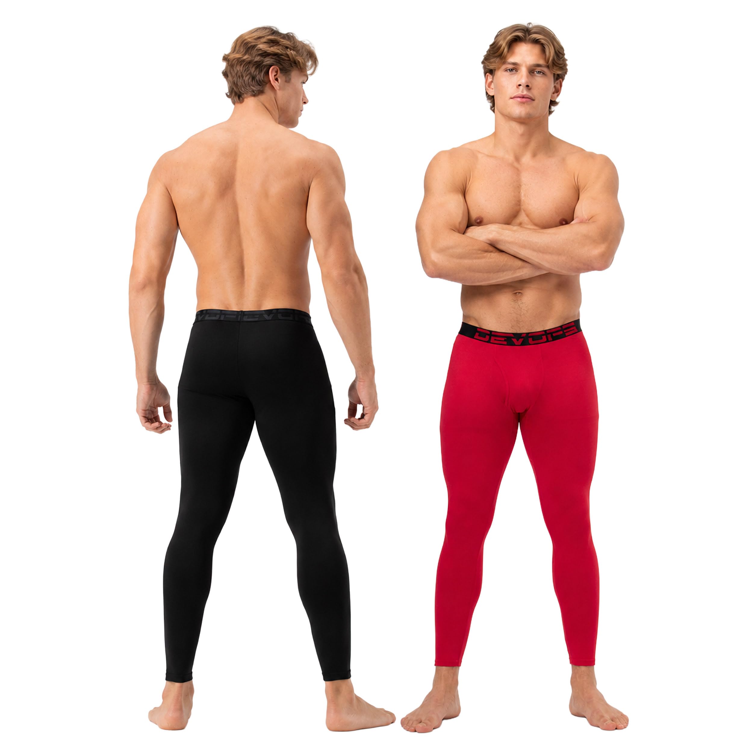 DEVOPS Men’s Fleece Thermal Compression Base Layer Pants