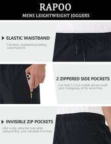 Rapoo Men’s Lightweight Quick-Dry Stretch Hiking Joggers