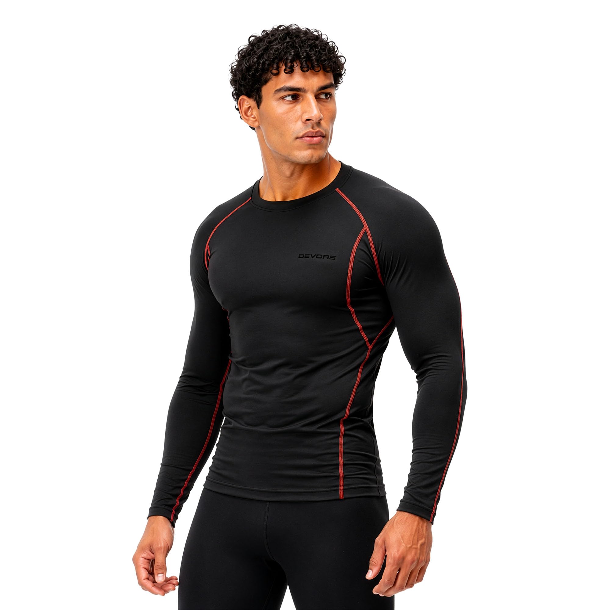 DEVOPS 3 Pack Men's Cool Dry Compression Baselayer Long Sleeve Shirts Top