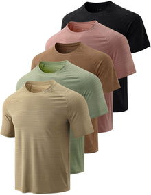 Men’s 5-Pack Quick-Dry Athletic Training T-Shirts