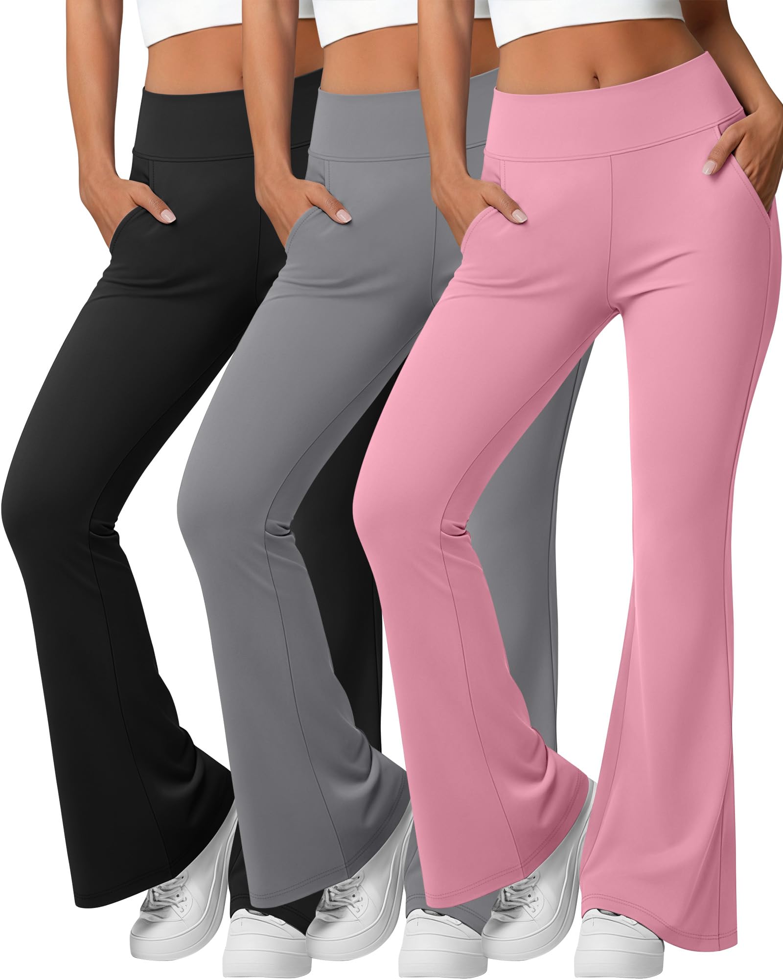 Sweetyweee Women’s 3-Pack Flare Yoga Leggings