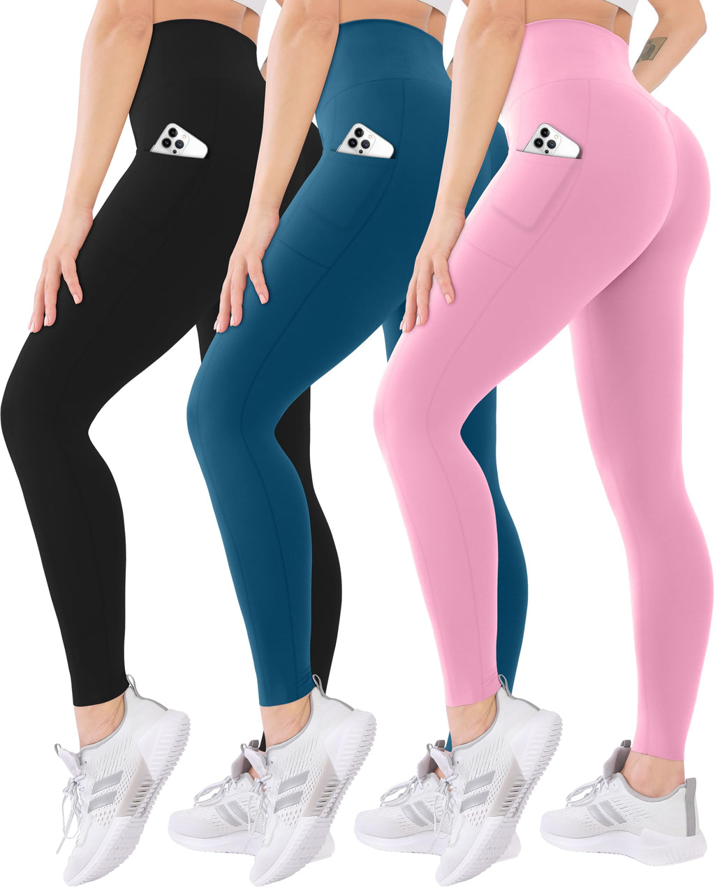 Blisset Women’s 3-Pack High-Waist Pocket Yoga Leggings