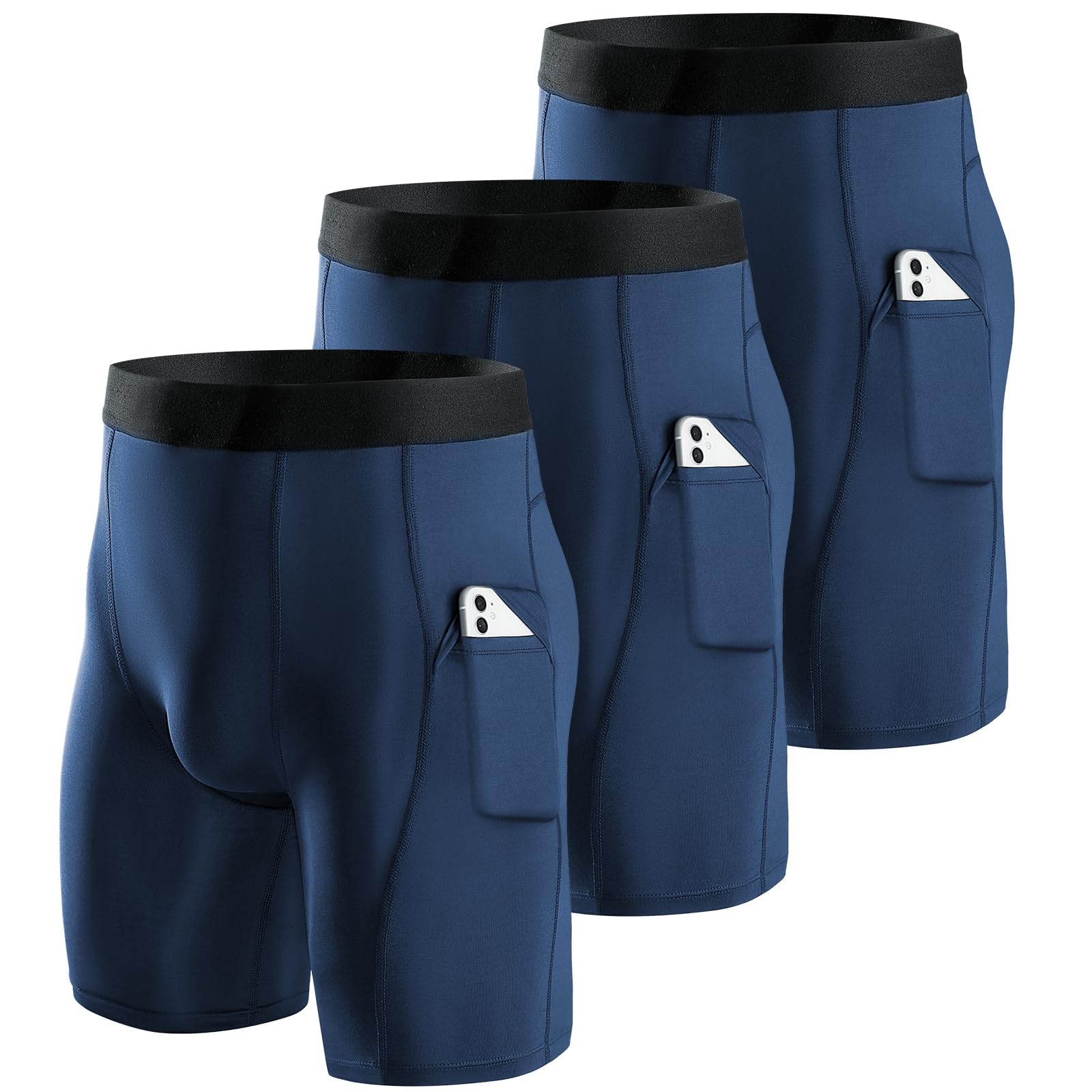 Niksa Compression Shorts Men 2/3 Pack, Compression Underwear for Men Athletic Shorts, Running Workout Fitness Shorts