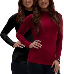 DEVOPS Women’s 2-Pack Thermal Turtleneck Compression Tops