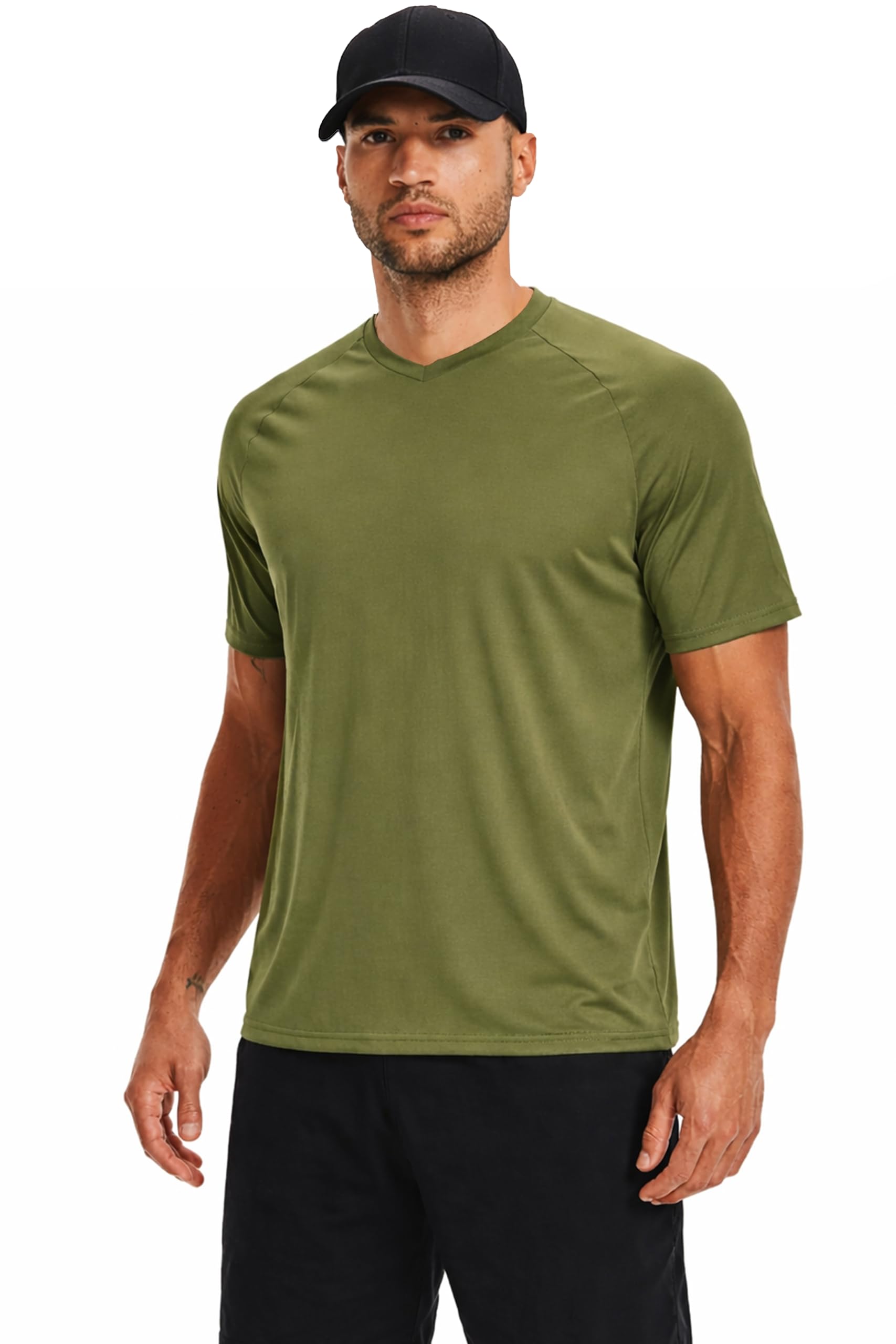 5 Pack Men’s Active Quick Dry Crew Neck T Shirts | Athletic Running Gym Workout Short Sleeve Tee Tops Bulk