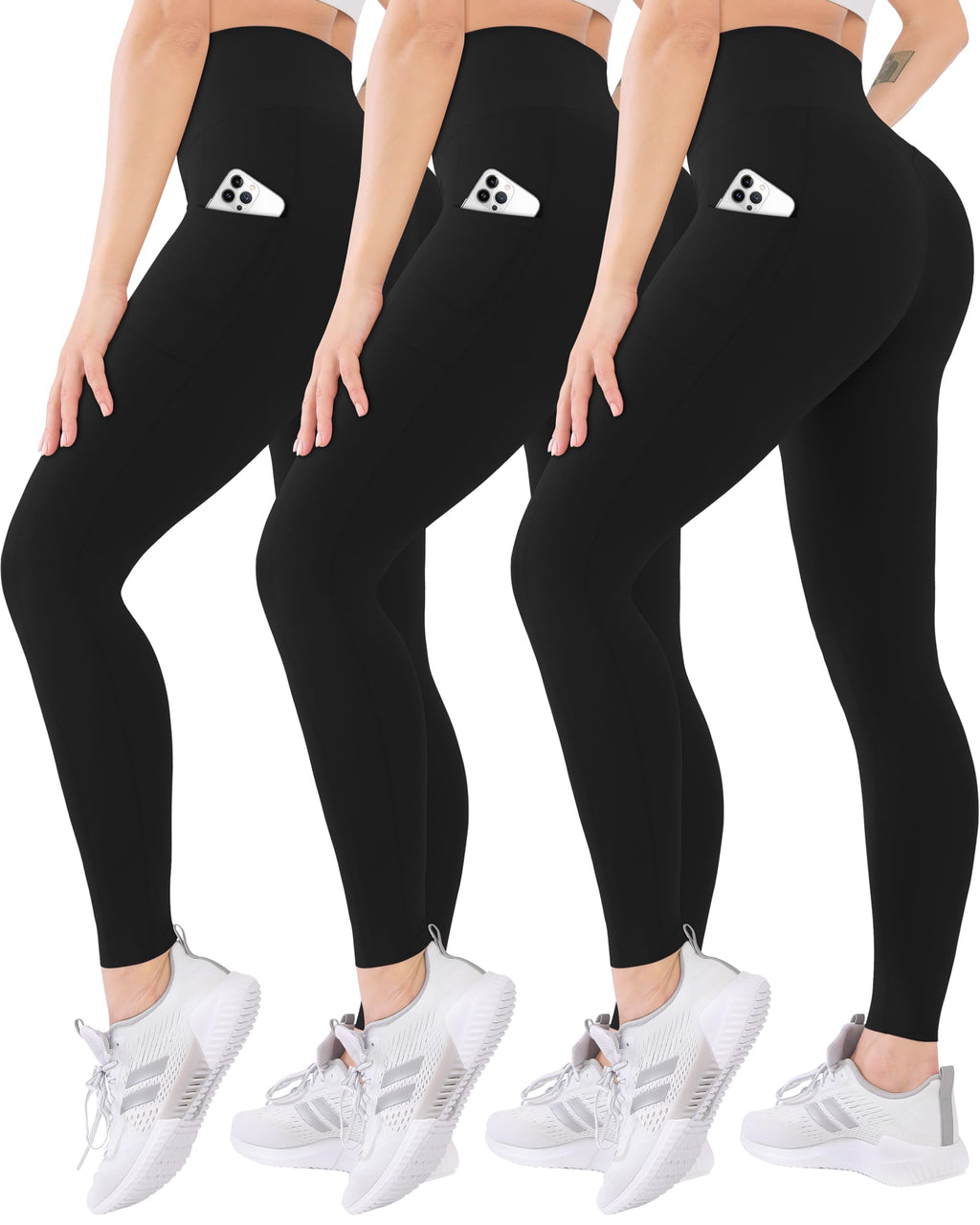 Blisset Women’s 3-Pack High-Waist Pocket Yoga Leggings