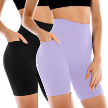 Leafigure Women’s 2-Pack 6-Inch Biker Shorts with Pockets