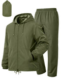UIQUR Men’s 2-Piece Waterproof Rain Jacket & Pants Set