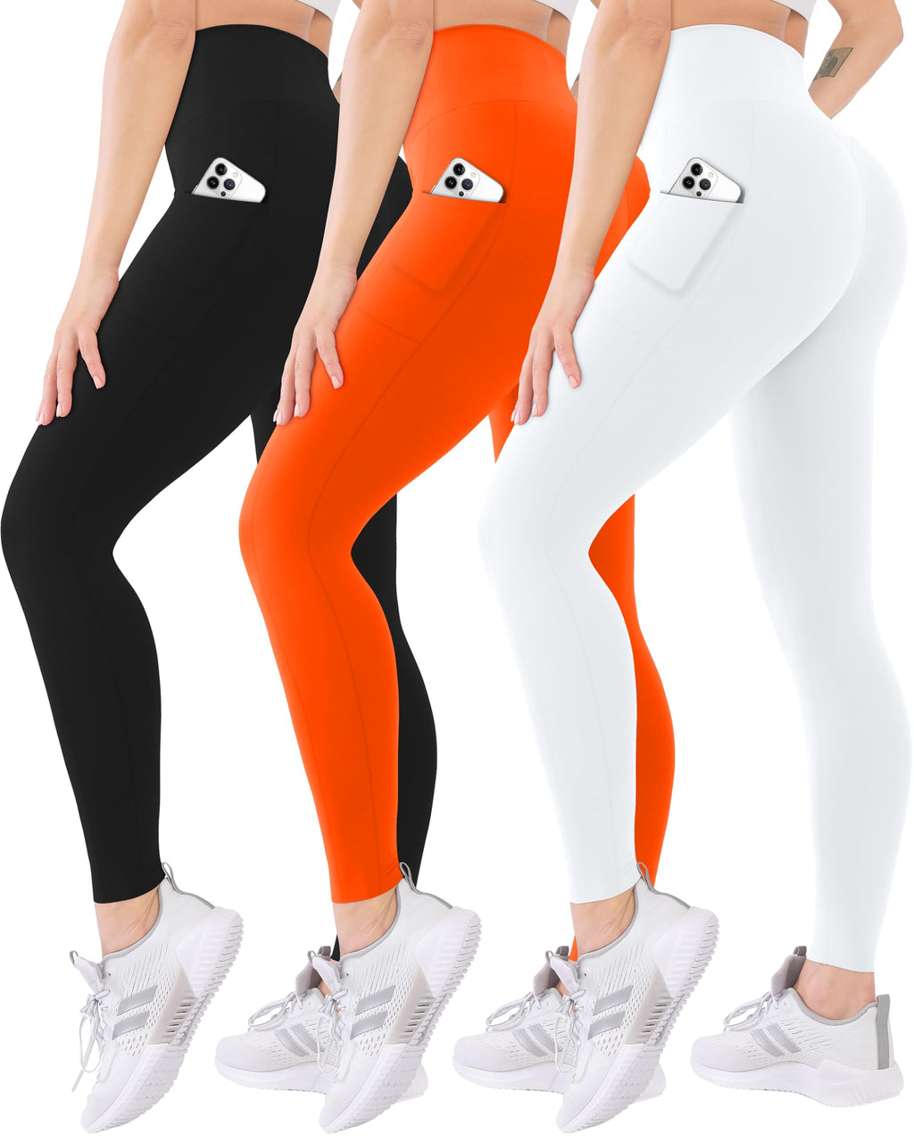 Blisset Women’s 3-Pack High-Waist Pocket Yoga Leggings