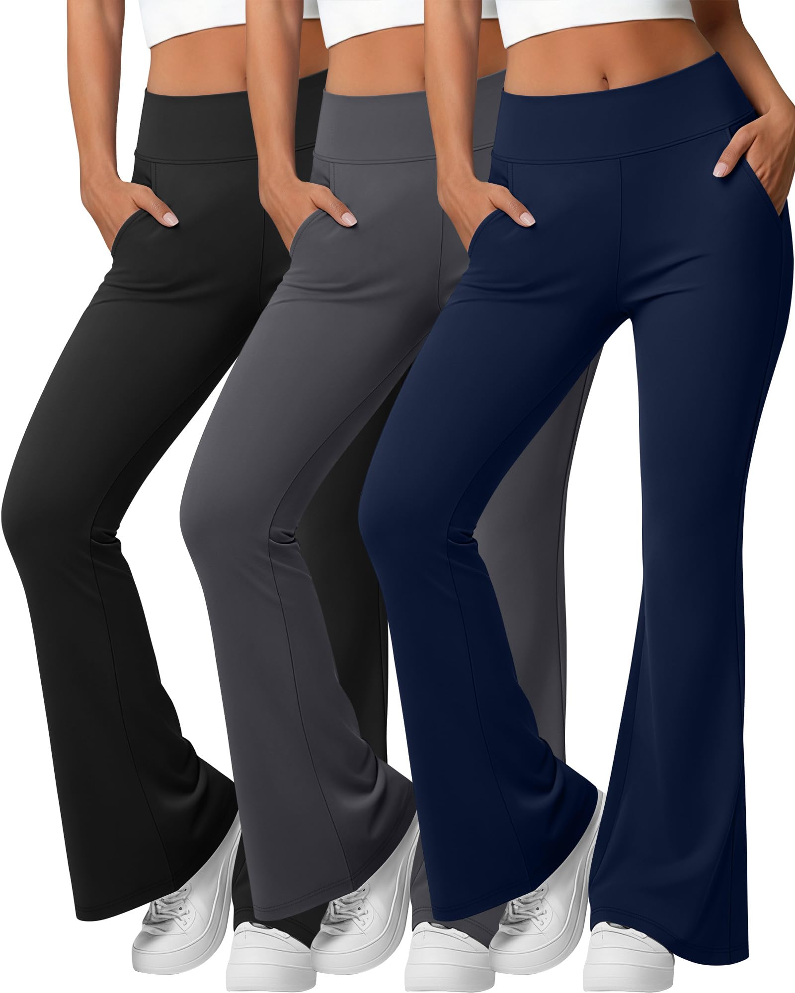 Sweetyweee Women’s 3-Pack Flare Yoga Leggings