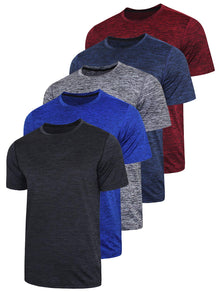 Men’s 5-Pack Quick-Dry Athletic Training T-Shirts